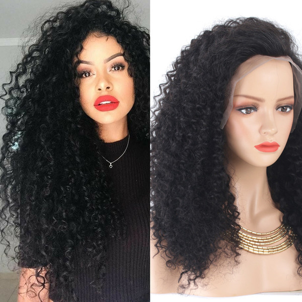 4x4 Lace Closure Human Hair Wigs Natural Color Deep Curly Brazilian Human Hair Wigs 130% Density 150% Density