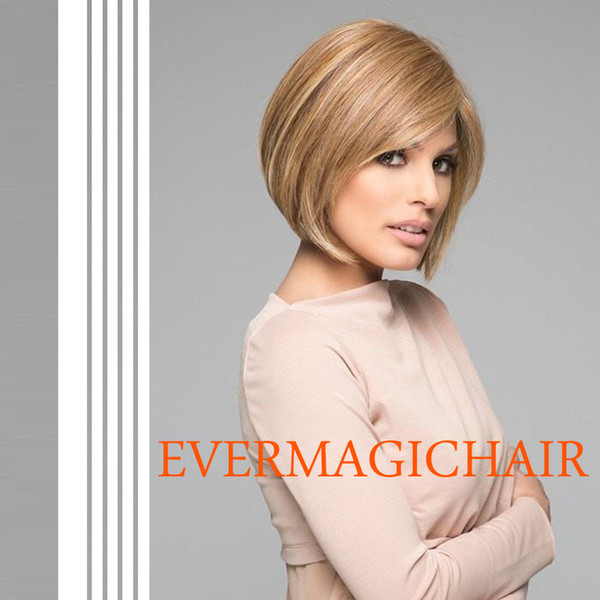 Short Human Hair Bob Wigs Brazilian Lace Front Human Hair Wigs Ombre color 14/22# bob wigs highlight Remy Straight Lace Front Wig