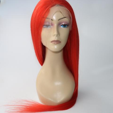 Glueless Full Lace Wigs 130density Brazilian Red Color Straight Thick Glueless Lace Front Wigs With Baby Hair