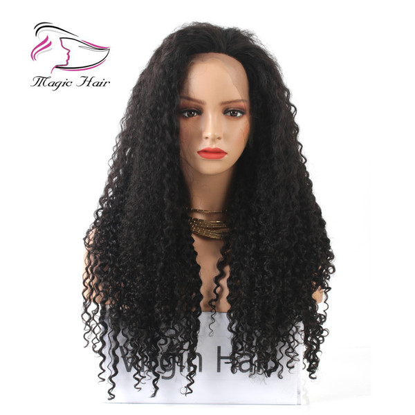 Evermagic lace front human hair wigs for black women kinky curly Brazilian Peruvian Malaysian Indian virgin hair natural color