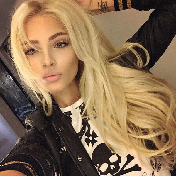 Ombre Blonde Color Brazilian virgin Hair Full Lace Human Hair Wigs Wavy 150% Density Lace Front Wigs Best Quality Glueless Bleached Knots