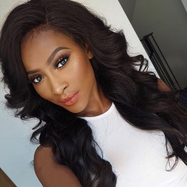 Lace Front Human Hair Wig Wavy Natural Wave Brazilian Virgin Hair 150% Density Pre-plucked Hairline Full Lace Wig Bleached Knots Glueless