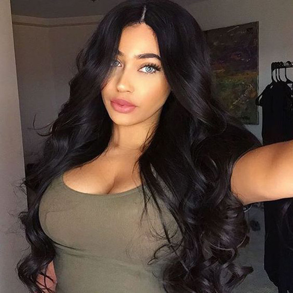 Full Lace Human Hair Wig Wavy Natural Wave Malaysian Virgin Hair Soft Lace Front Wig 150% Density Pre-plucked Hairline With Baby Hair