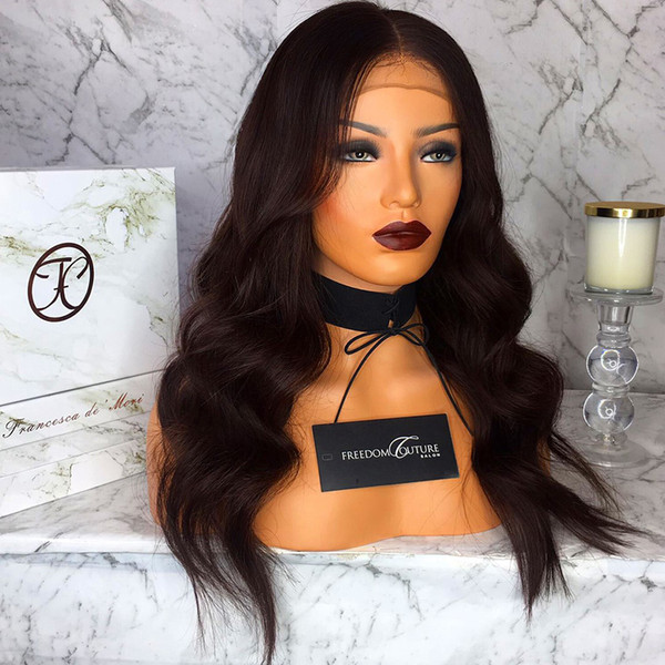 Full Lace Human Hair Wig Body Wave Natural Wave Malaysian Virgin Hair Lace Front Wig 150% Density Pre-plucked Hairline With Baby Hair