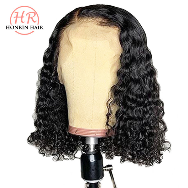 Lace Front Wig Bob Curly Full Lace Wig Deep Curly Malaysian Virgin Human Hair Pre Plucked Hairline 150% Density With Baby Hairs