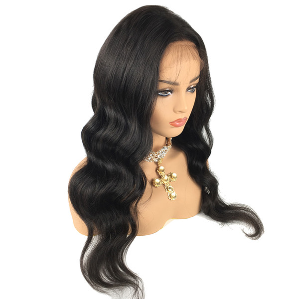 Deep Part Lace Front Wig Human Hair Wig Natural Wave 150% Density Malaysian Virgin Hair Pre Plucked Hairline Full Lace Wig Bleached Knots