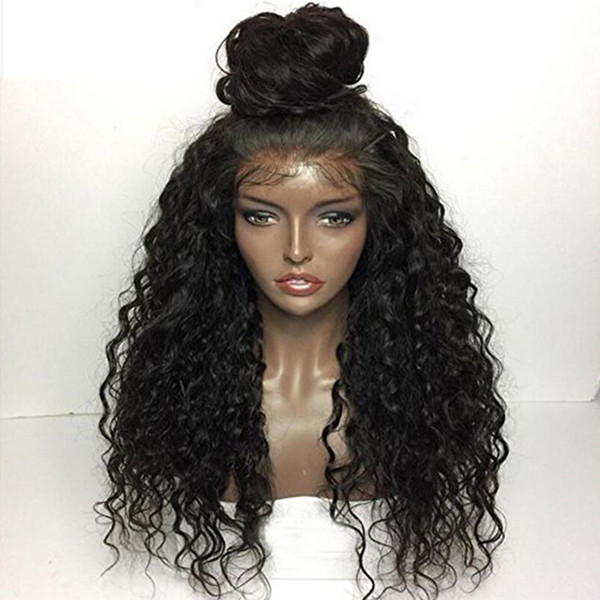 Full Lace Human Hair Wigs Curly Wave Brazilian Virgin Hair With Baby Hair Natural Hairline Bleached Knots Lace Front Wigs 