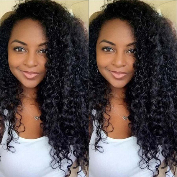 Kinky Curly Brazilian Virgin Hair Lace Front Human Hair Wigs For Black Women Curly 150 Density Full Lace Human Hair Wigs Natural Hairline