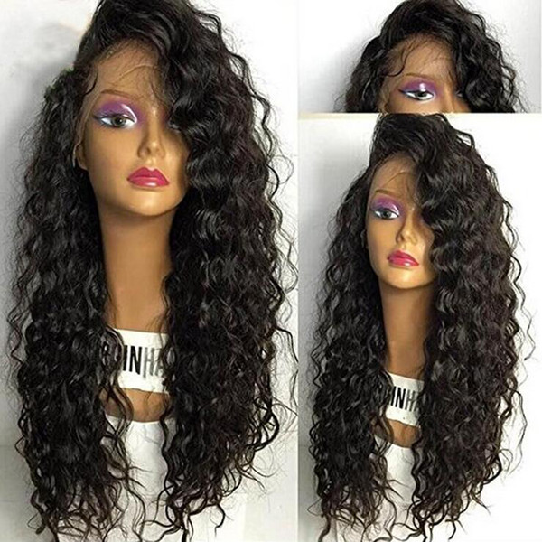 Full Lace Human Hair Wigs Curly Malaysian Virgin Hair Wave Wigs With Baby Hair Natural Hairline Lace Front Wigs Free Shipping Bleached Knots