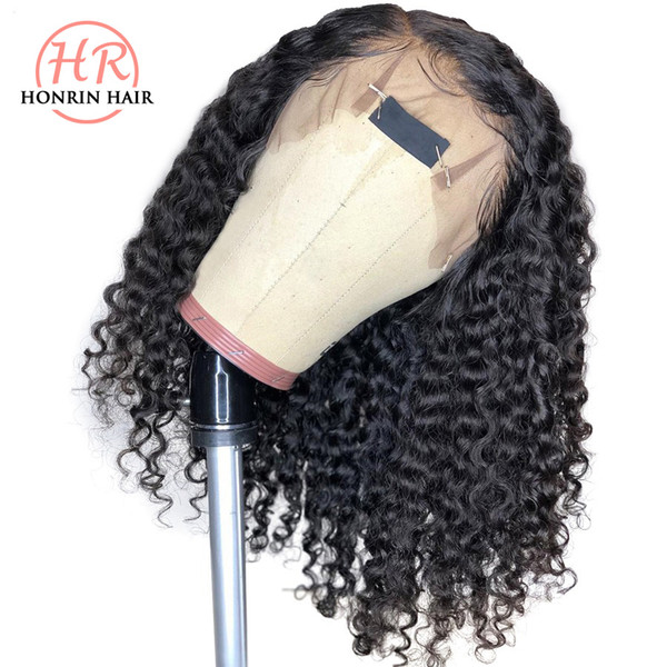 Honrin Hair Lace Front Wig Short Deep Curly Peruvian Virgin Human Hair Soft Full Lace Wig Pre Plucked 150% Density With Baby Hair