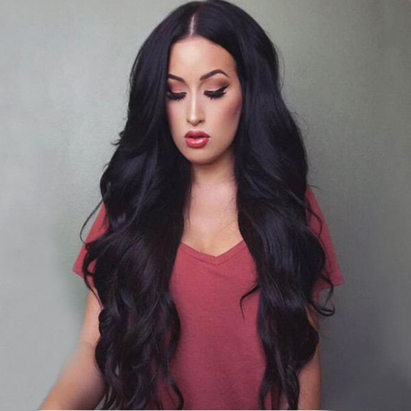 Full Lace Human Hair Wig Wavy Natural Wave 180% Density Malaysian Virgin Hair Pre-plucked Hairline Lace Front Wig With Baby Hair Glueless