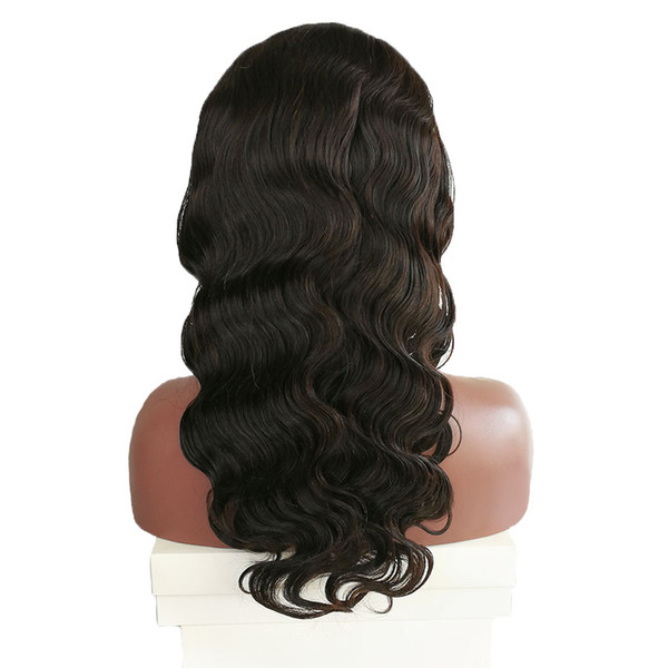 Full Lace Human Hair Wig Body Wave Wavy Pre-plucked Hairline Lace Front Wig Brazilian Virgin Hair Natural Wave 150% Density With Baby Hair