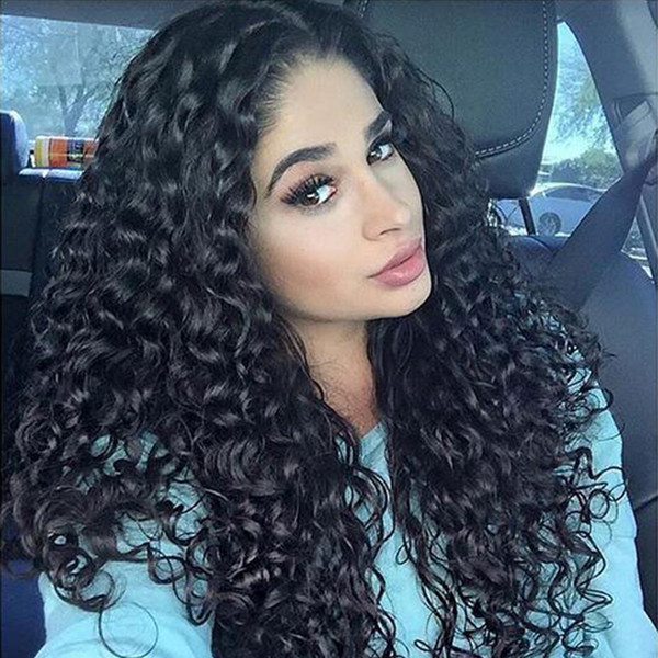 Full Lace Human Hair Wig Curly Peruvian Virgin Hair Loose Curl Pre-plucked Hairline Lace Front Wig With Baby Hair 180 Density Bleached Knots