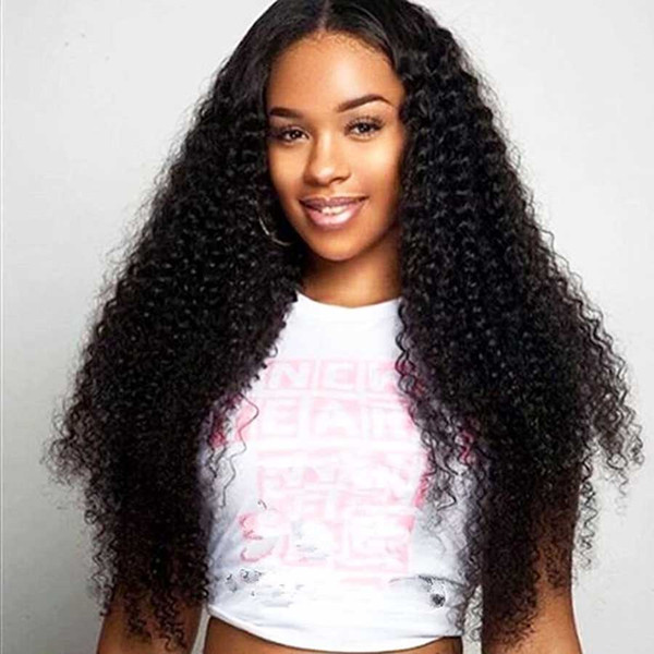 Lace Front Human Hair Wigs Kinky Curly Natural Hairline 150% Density Brazilian Virgin Hair For Black Women Full Lace Wigs Bleached Knots