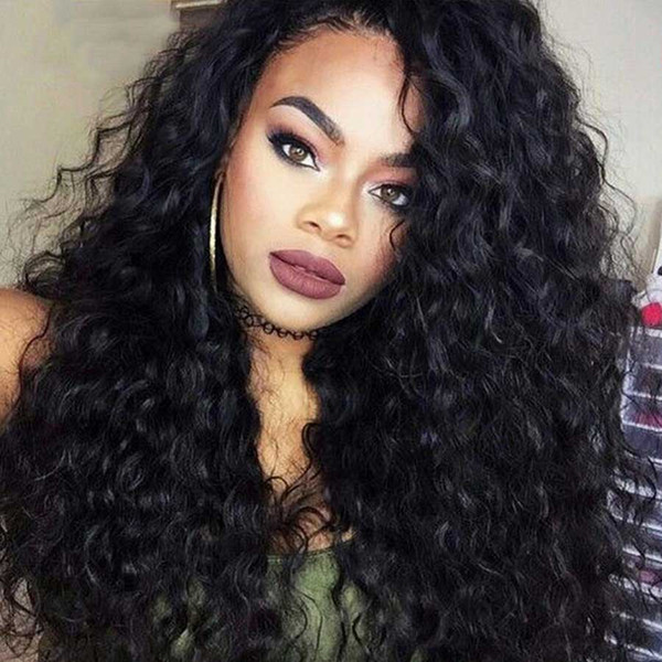 Peruvian Virgin Hair Full Lace Human Hair Wigs Curly For Black Women 150% Density Lace Front Wig With Baby Hair Bleached Knots Glueless