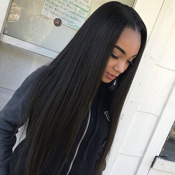 human hair lace front wigs raw virgin indian hair 360 lace front wigs Unprocessed Straight Lace Frontal Human Hair Wigs for black women