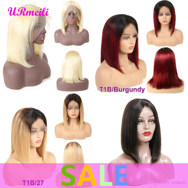 Bob Wig Short Human Hair Wigs For Black Women 150% Density Malaysian Remy Bob 13x4 Lace Front Human Hair Wigs With Baby Hair