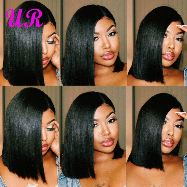 Short human hair ombre bob wigs Lace Front Wigs Brazilian Straight Bob Wig Pre Plucked Hairline Wigs For Black Women DHgate 150% Density