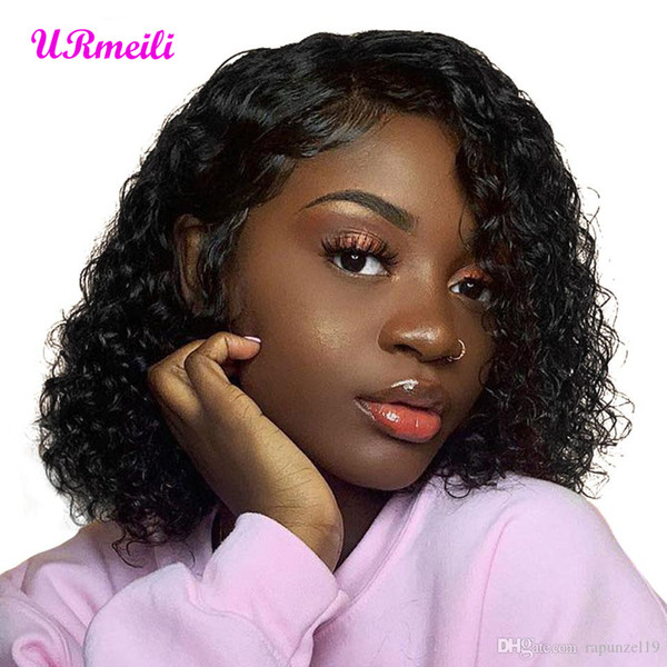 13x4 Short Kinky Curly Bob Wigs Brazilian Lace Front Human Hair Wigs For Black Women With Baby Hair Jerry curly Lace Frontal Wig