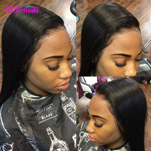 13x4 Human Hair Lace Front Wigs For Women Brazilian Straight Remy Hair Lace Front Wig Pre Plucked with Baby Hair Perruques DHgate 10-28Inch