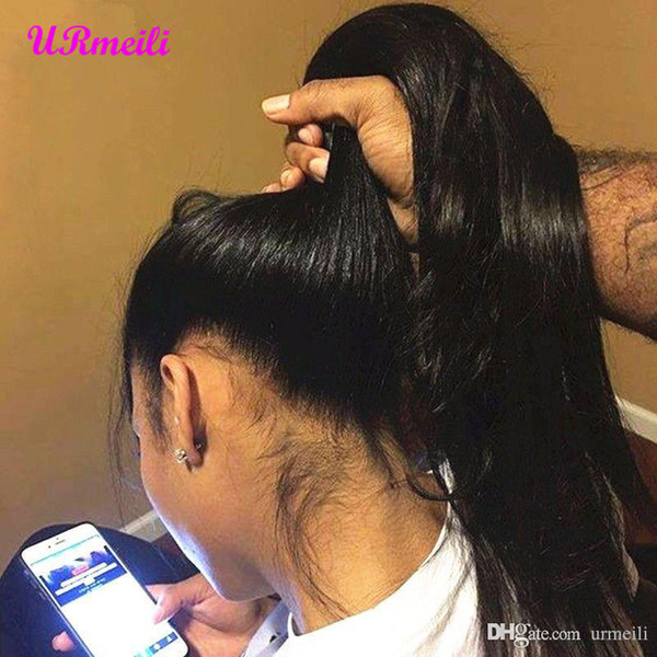 360 Lace Frontal Wig Remy Brazilian Long Straight Virgin Human Hair Wigs For Black Women Pre Plucked With Baby Hair 150% Density