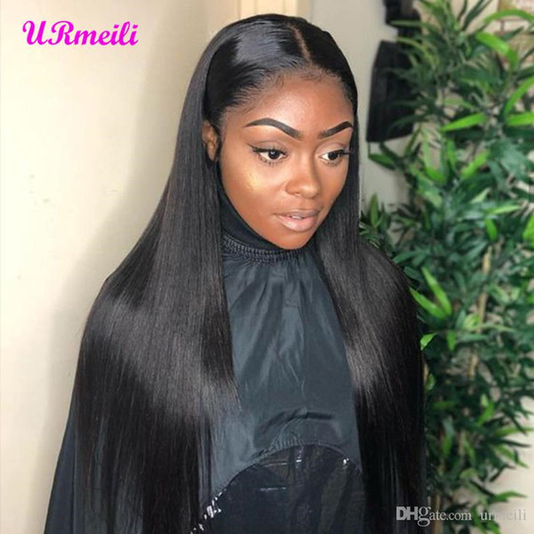 360 Full Lace Human Hair Wigs With Baby Hair 10A Peruvian Straight Virgin human hair lace front wigs For Black Women 150% Density