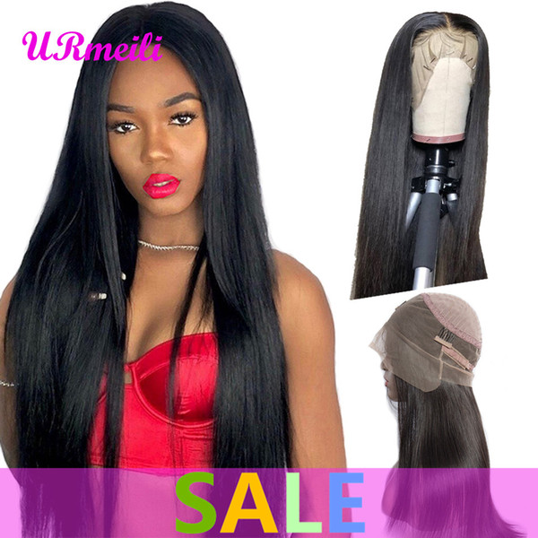 Full Lace Human Hair Wigs 150% Density 360 Lace Frontal Wig With Baby Hair Peruvian Straight Lace Front Human Hair Wigs Natural Black