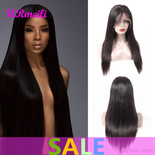 360 Lace Frontal Wigs Malaysian Straight Virgin Hair Lace Wigs 150% Density 10-26 Inch Human Remy Hair Wig Baby Hair For Black Women