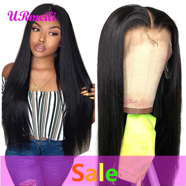 13x4 Lace Front Human Hair Wigs Pre Plucked For Black Women Remy Brazilian Straight Lace Front Wig With Baby Hair Bleached Knots