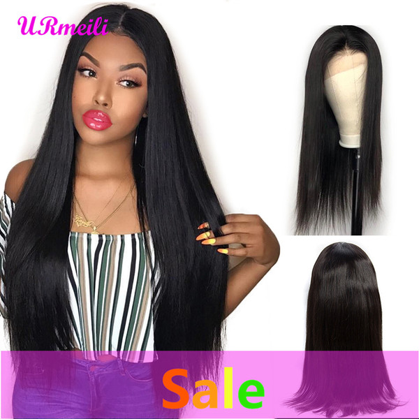 Lace Frontal Human Hair Wigs For Black Women Brazilian Straight Remy Hair Wig alibaba Lace Frontal Wig With baby hair pre plucked