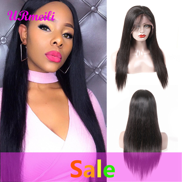 straight human hair wigs for black women 10A Mongolian virgin hair Perruques de cheveux humains 150% Density 13*4 lace front human hair wigs