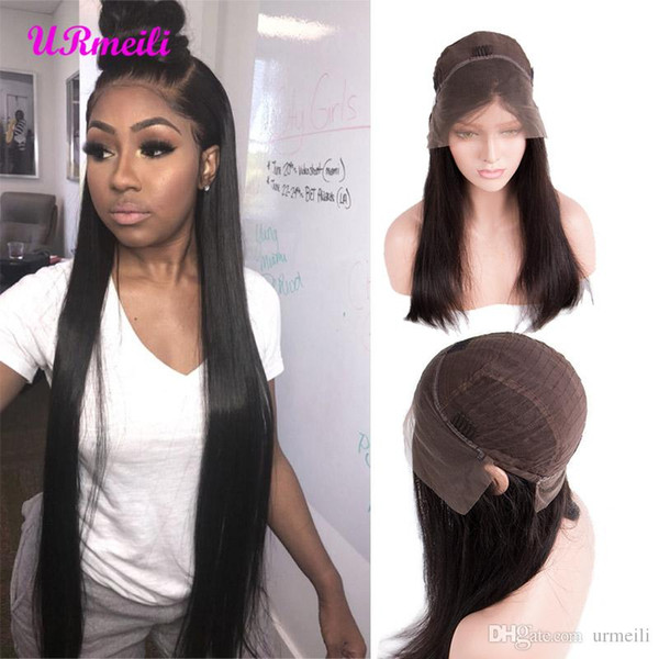 human hair lace front wigs Brazilian Virgin Remy Hair Lace Front Wig Pre Plucked Bleached Knot Brazilian Hair Straight Wigs For Black Women