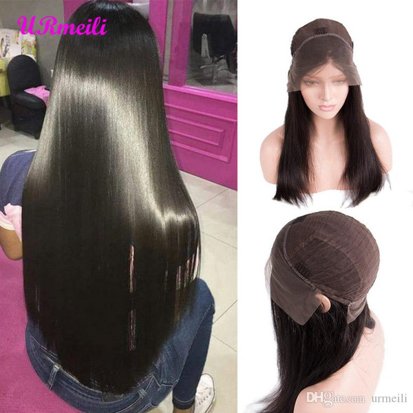 Glueless Lace Front Human Hair Wigs For Black Women Peruvian Remy Straight Full Lace Human Hair Wig Pre Plucked With Baby Hair URmeili