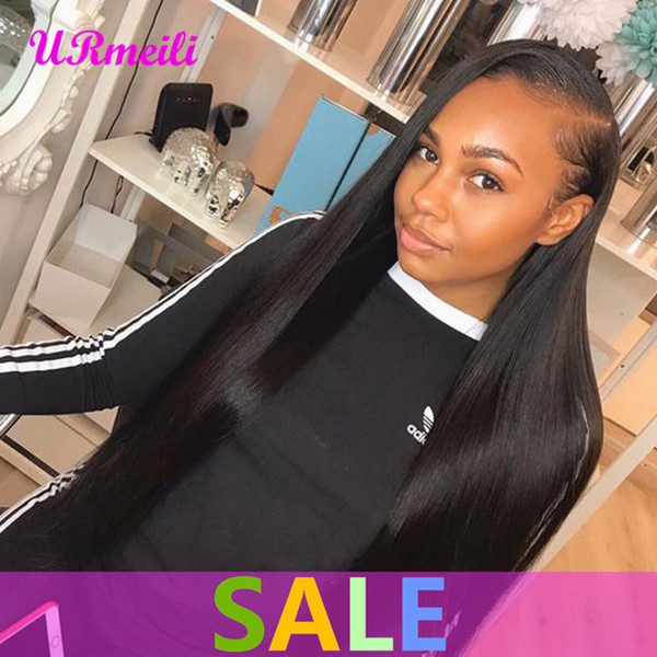 Lace Front Human Hair Wigs Pre Plucked With Baby Hair Glueless Brazilian Straight Virgin Remy Hair Lace Front Wigs for women Bleached Knots