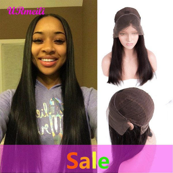 Lace Frontal Human Hair Wigs Pre Plucked With Baby Hair Full Lace Brazilian Straight Human Hair Lace Front Long Wigs For Black Women