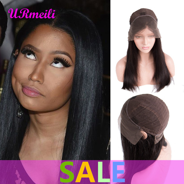 human hair wigs for black women Full End 10A Brazilian straight Unprocessed Virgin Hair Straight lace front Wig With Baby Hair 150% Density