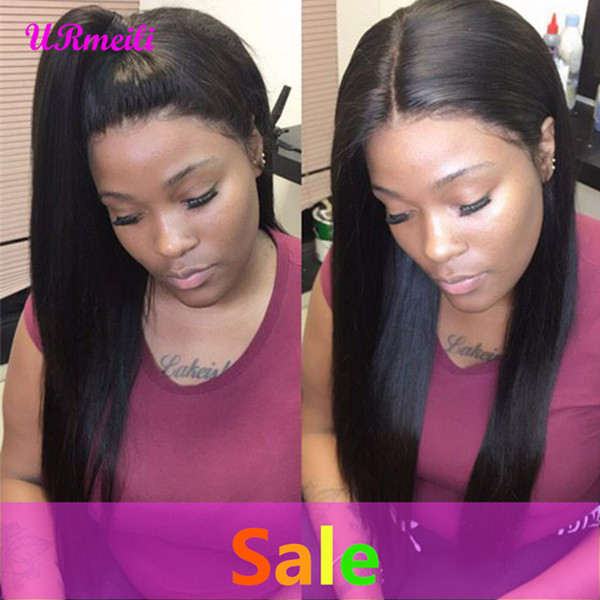 Straight Human Hair Lace Front Wigs For Black Women With Baby Hair Brazilian Human Virgin Hair Lace Front Wigs Perruques de cheveux humains