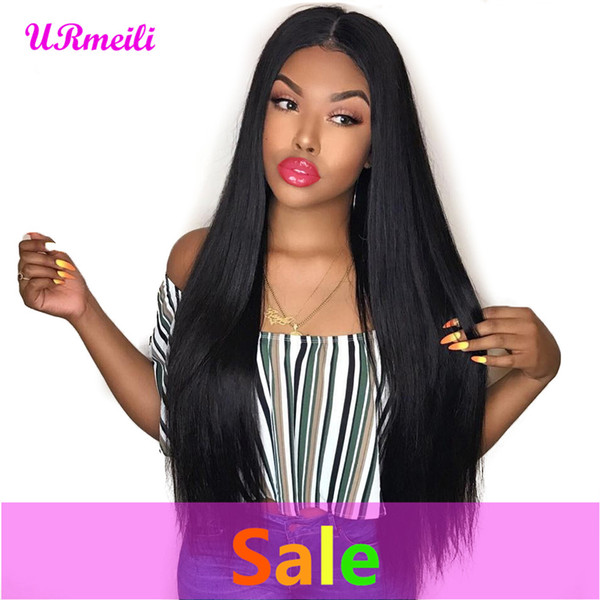 Human Hair Wigs Lace Frontal Wig Brazilian Remy Hair Straight Lace Wigs For Women Natural Black Front Plucked With Baby Hair 150% Density