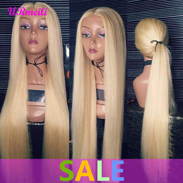 #613 Blonde Full Lace Wigs 150% Density Silky Straight Brazilian Remy Human Hair lace front Wig 613 Lace Front Human Hair Wig