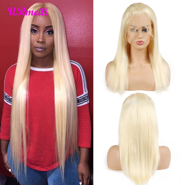 613 Honey Blonde Full Lace Human Hair Wigs Remy 150% Density Brazilian Straight Hair 13x4 Lace Frontal Wigs 613 Blonde Hair Wig