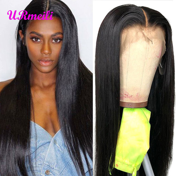 Lace Front Human Hair Wigs For Black Women Raw Indian Straight Virgin Human Hair perruque cheveux humain 150% Density 13x4 Lace Frontal Wig