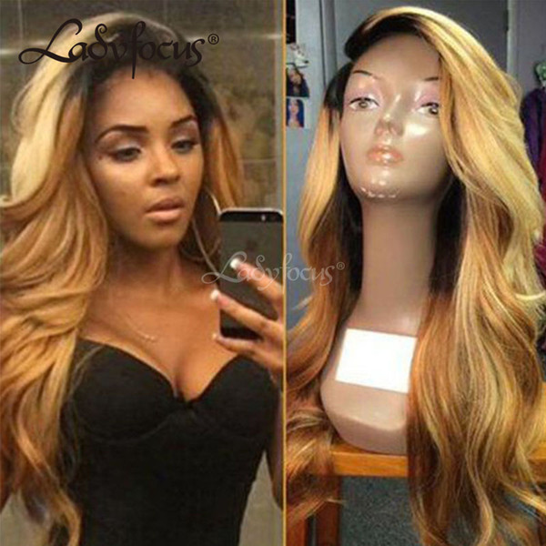 Glueless Full Lace Human Hair Wigs With Baby Hair 150% Brazilian Virgin Hair Loose Wave Lace Front Honey Blonde Wig For Black Women