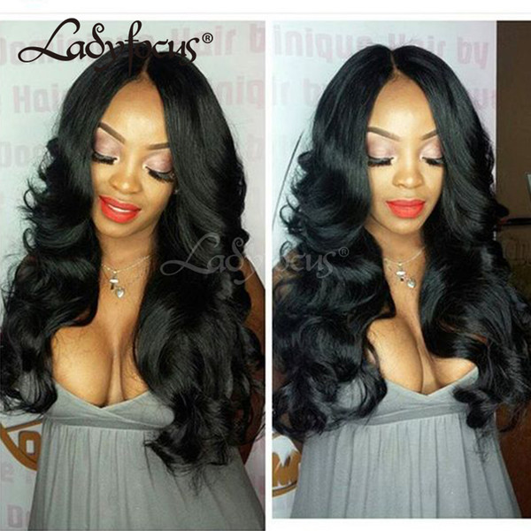 Lady Focus Thick Glueless Full Lace Human Hair Wigs 180 Density Brazilian Virgin Hair Lace Front Wigs With Baby Hair For Black Women