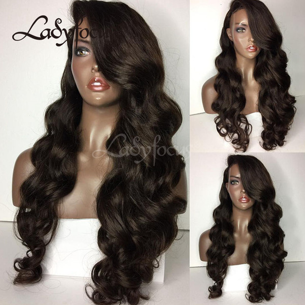 Lady Focus Full Lace Human Hair Wigs For Black Women Bleached Knots Brazilian Loose Body Wave Lace Front Curly Wigs With Baby Hair