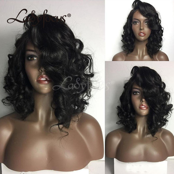 Lady Focus Loose Wave Full Lace Human Hair Wigs For Black Women With Baby Hair Bleached Knots Lace Front Peruvian Wigs