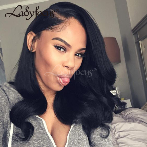 Lady Focus Full Lace Human Hair Wigs For Black Women Bleached Knots Peruvian Natural Loose Wave Lace Front Wigs With Baby Hair