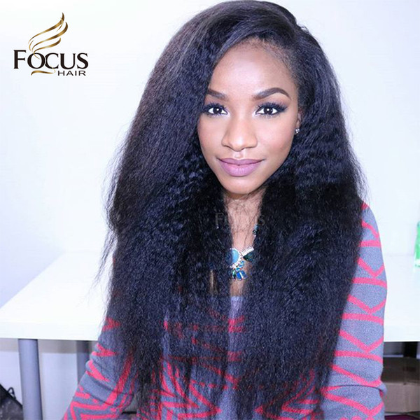 Lady Focus Full Lace Human Hair Wigs With Baby Hair Kinky Straight 100% Brazilian Virgin Hair Lace Front Wigs For Black Women