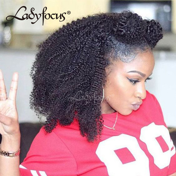Lady Focus Lace Front Human Hair Wigs Afro Kinky Curly Wig Preplucked Brazilian Wig With Baby Hair For Black Women