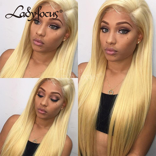 Blonde Full Lace Human Hair Wigs Straight Color 613 Lace Front Wig European Blonde Wig For Black Women