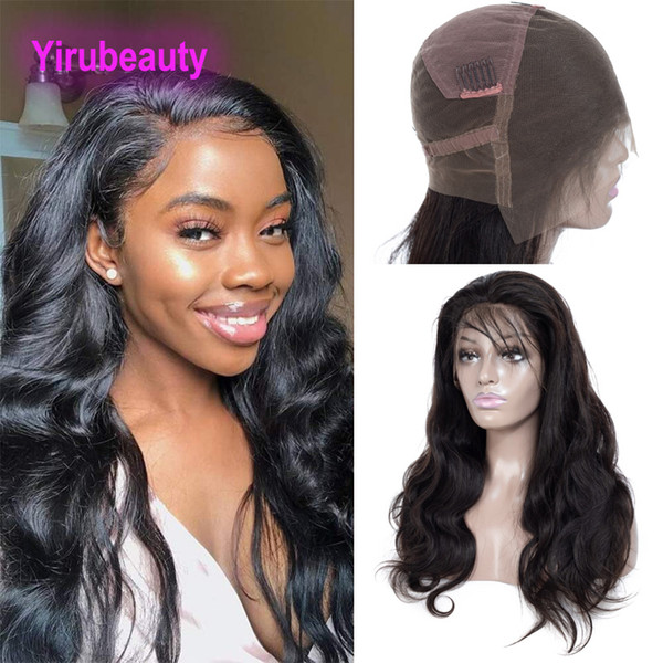 Indian Virgin Hair Full Lace Wig 180% Density Body Wave Wholesale Full Lace Wigs 10-28inch Body Wave Hair Products Free Part Natural Color